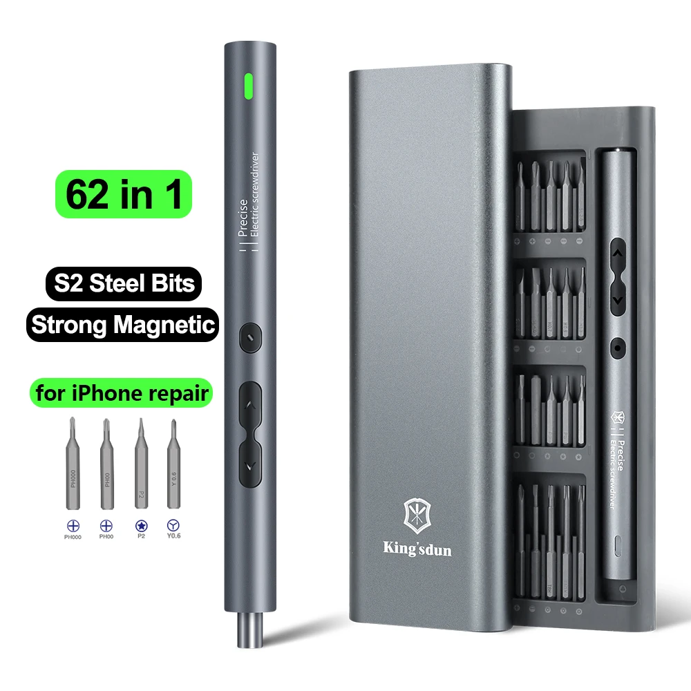 Electric Screwdriver Rechargeable Usb - 62/6 in1 Precisie Elektrische Schroevendraaier Set
