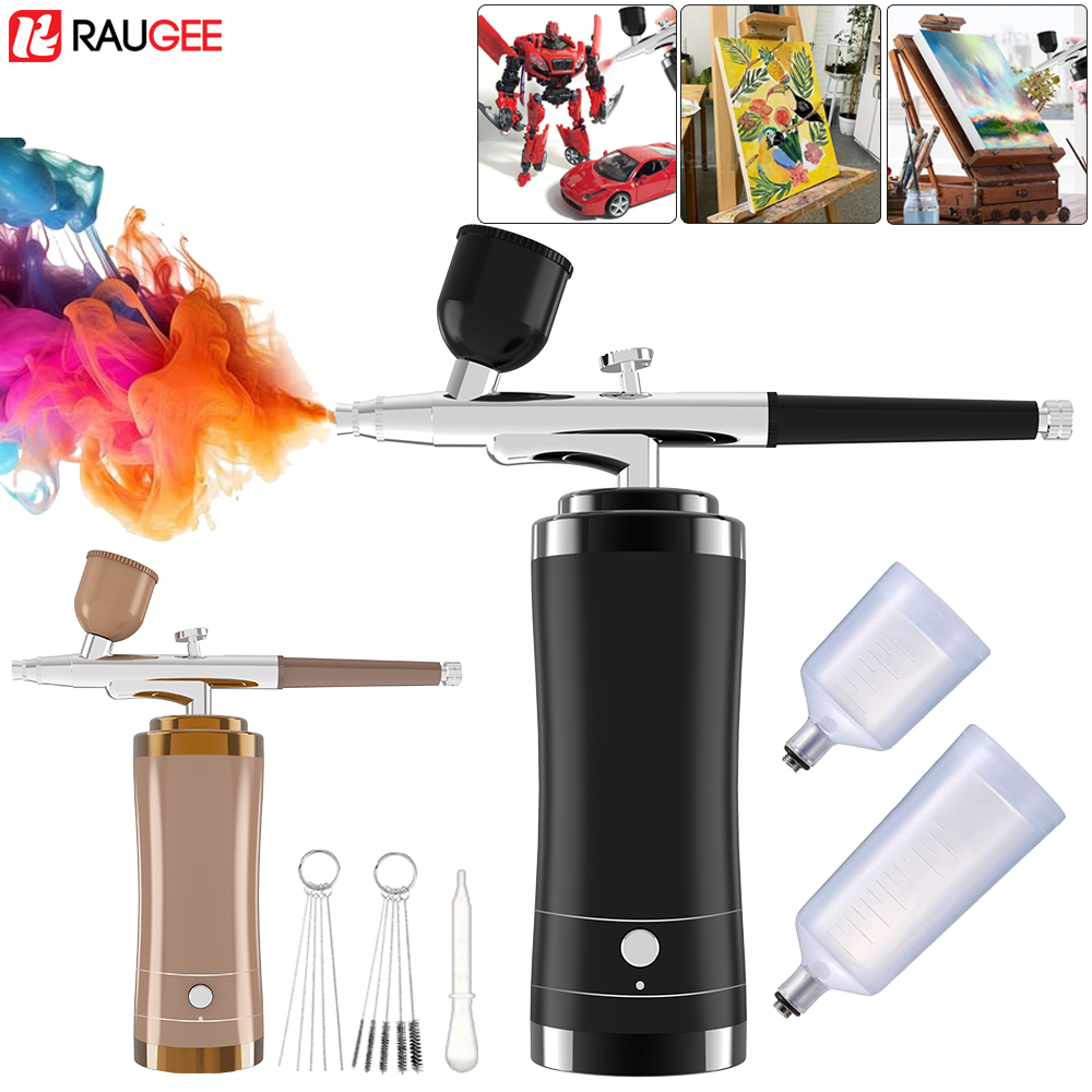 Airbrush Kit With Mini Compressor - Airbrush draadloze airbrushkit met compressor Draagbaar
