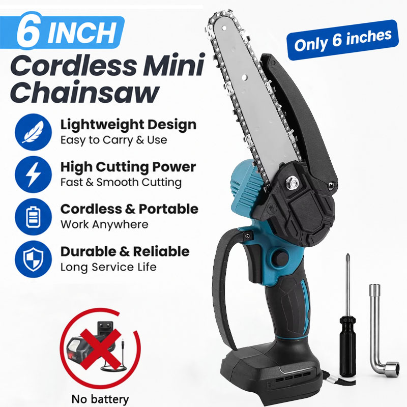 Mini Electric Chainsaw 6 Inch - Draagbare 6 inch mini snoerloze lithium-ion