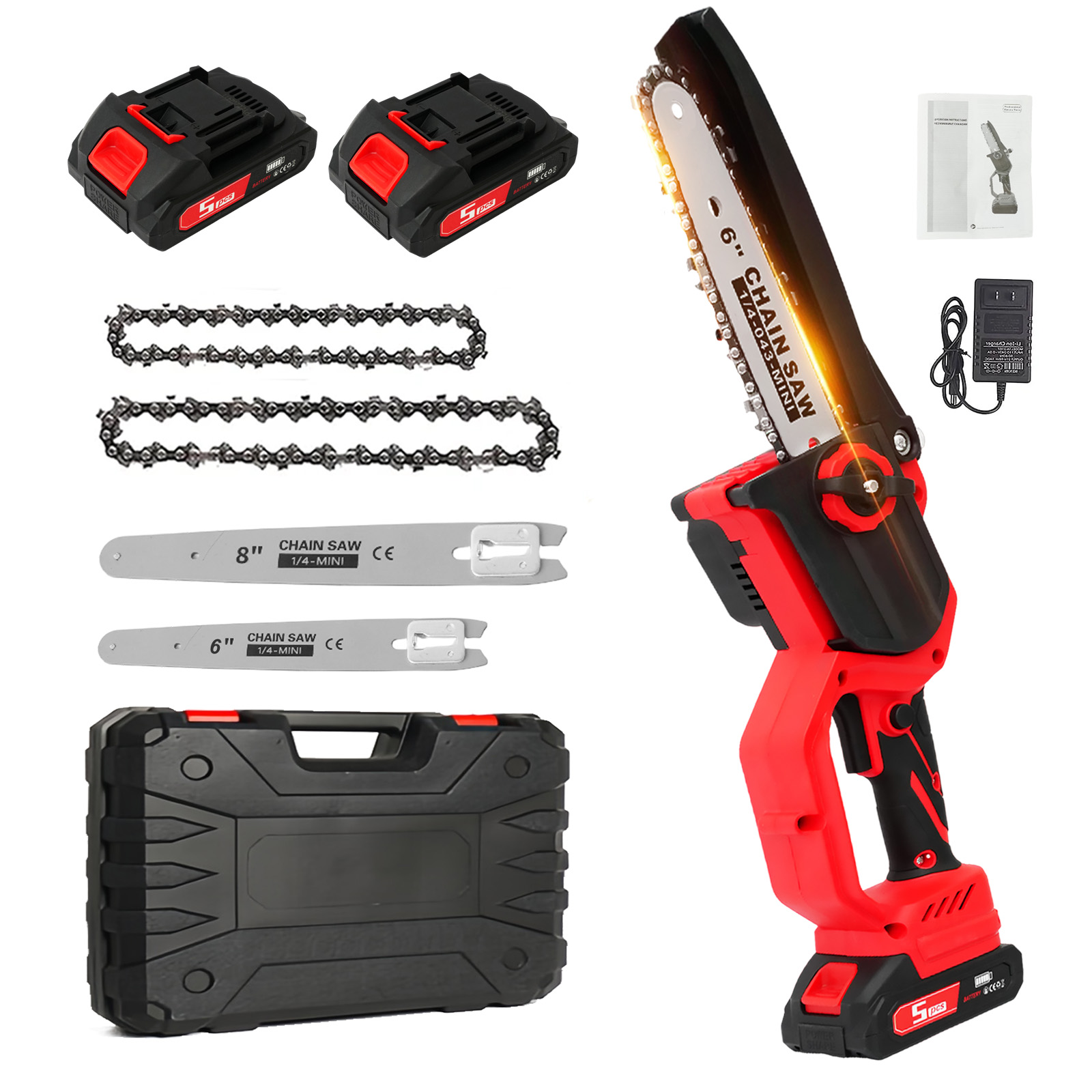 Mini Electric Chainsaw 6 Inch - Elektrische kettingzaag 1380W hoge snelheid borstelloos