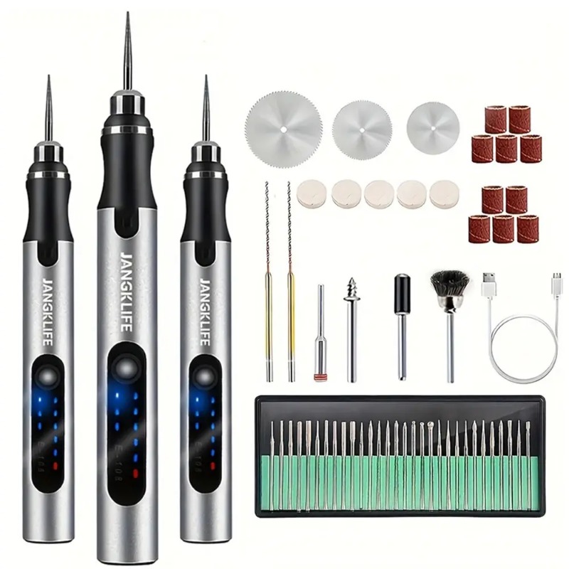 Cordless Rotary Tool Kit Accessories - Elektrische graveerpen USB draadloze roterende gereedschapsset