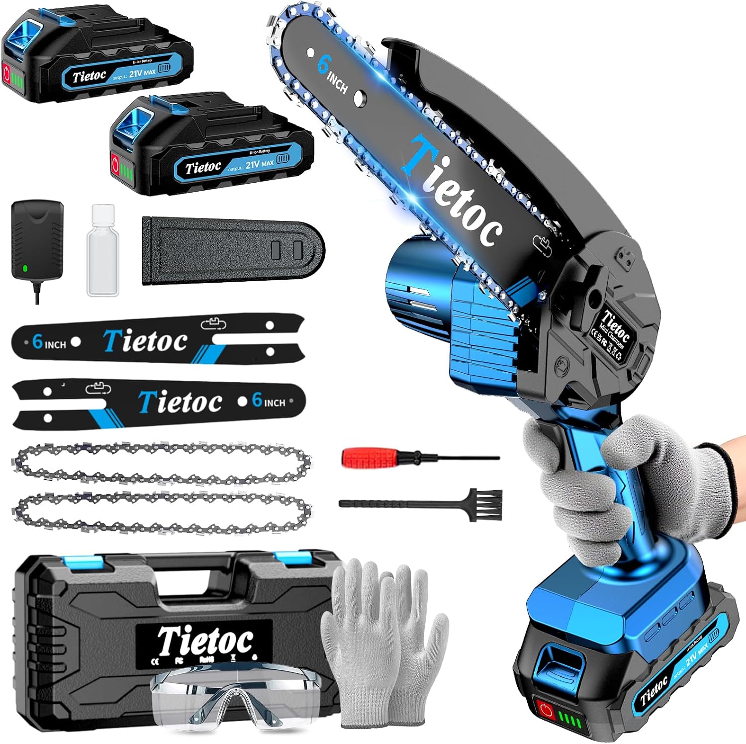 Mini Electric Chainsaw 6 Inch - Mini-kettingzaag, 6 inch draadloze kettingzaag, 880W