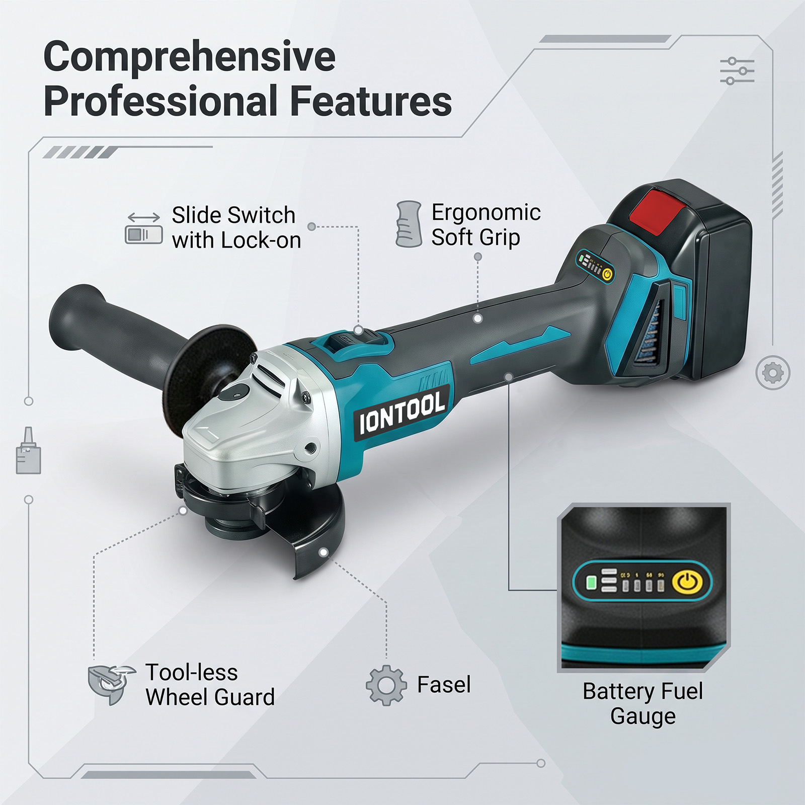 IONTOOL 850W 100mm draadloze h - Brushless Angle Grinder Battery Powered recensie en prijs