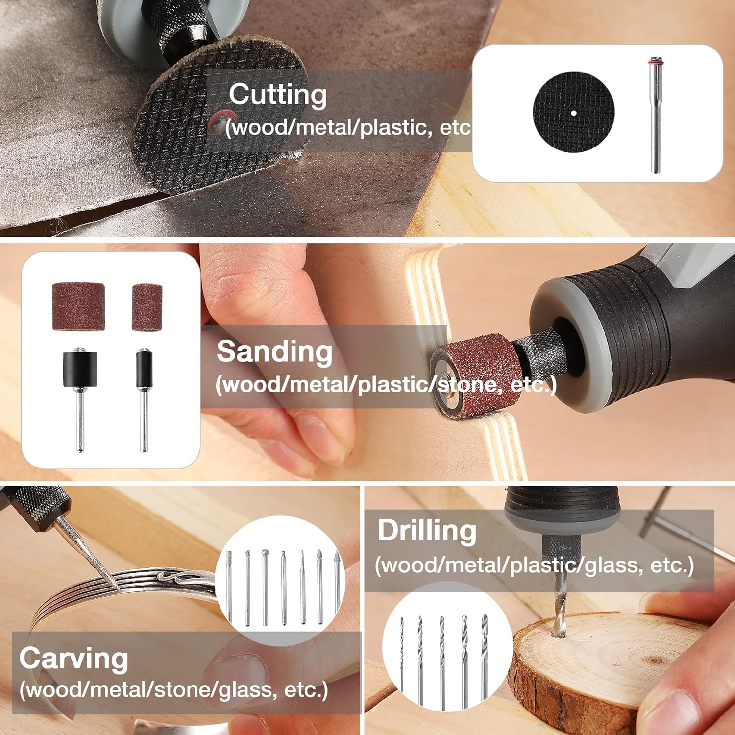 Draadloze mini-rotatietoolset, - Cordless Rotary Tool Kit Accessories recensie en prijs