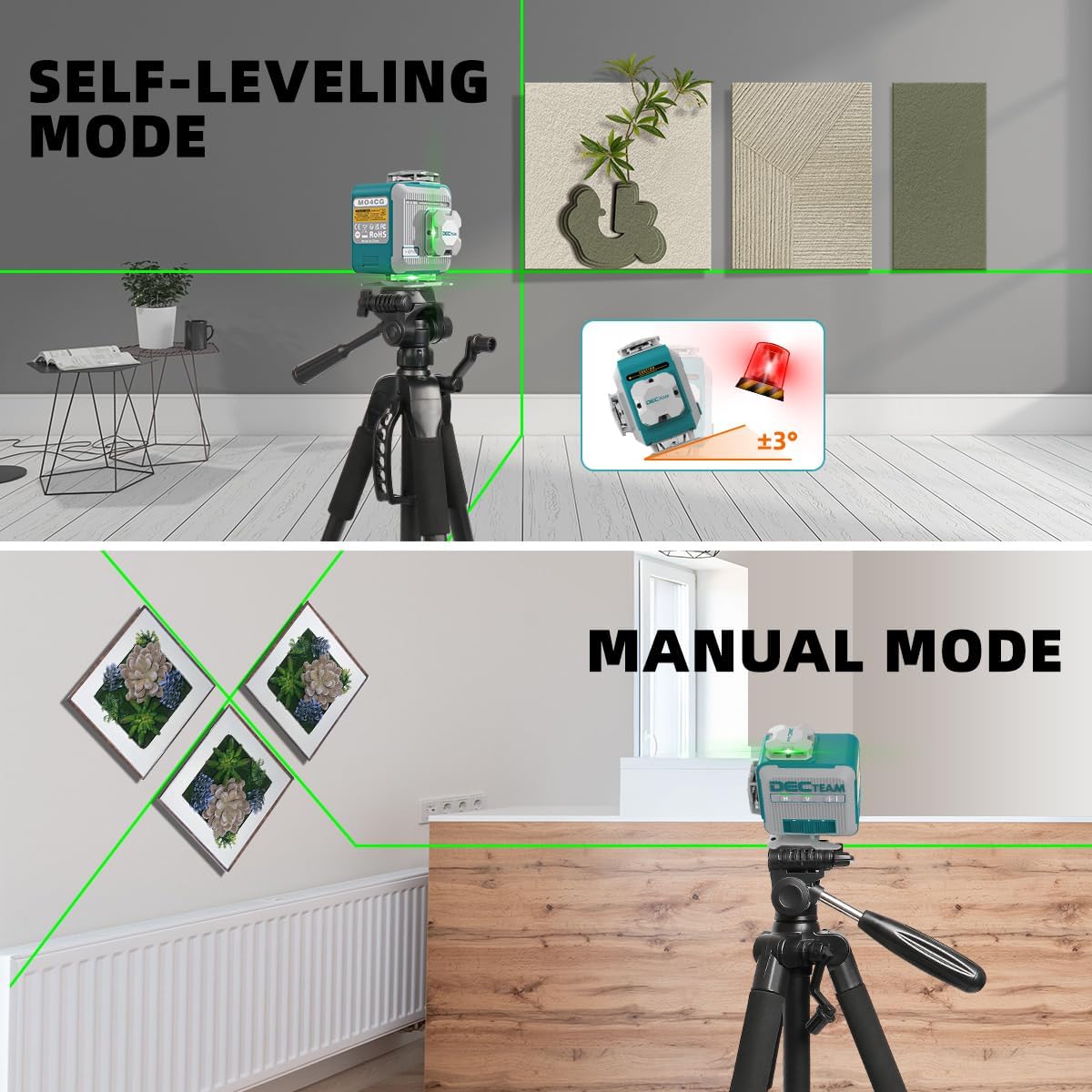 Decteam 4D kruislijnlaser 16-l - Laser Level 16 Lines 4D Green recensie en prijs