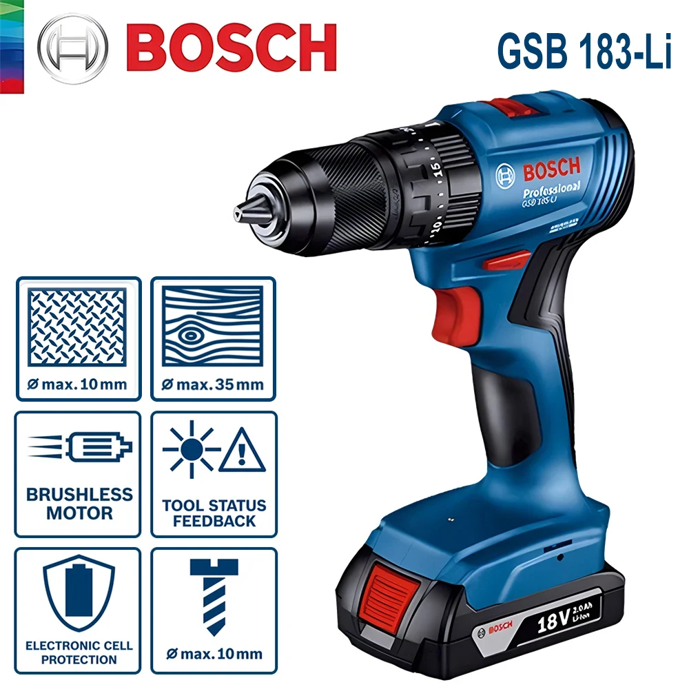 Bosch GSB 183-LI 18V Borstello - Brushless Cordless Electric Drill 18V recensie en prijs