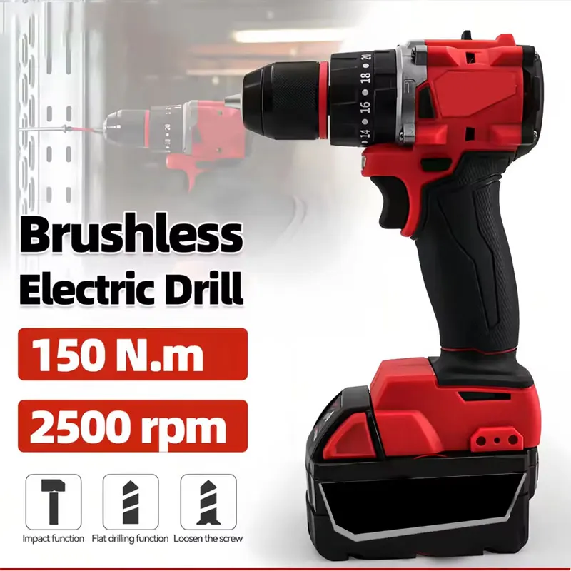 Kleine elektrische borstelloze - Brushless Cordless Electric Drill 18V recensie en prijs